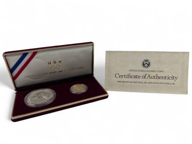 United States 1988 Olympic Gold & Silver Coin Set