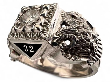 14K Diamond Enamel Ring