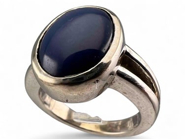 14K White Gold Star Sapphire Ring
