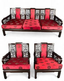 Chinese Rosewood Sofa & Chairs