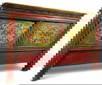 Tibetan Painted Buddhist Altar Cabinet