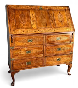 Anglo Indian Brass Inlaid Campaign Secretary