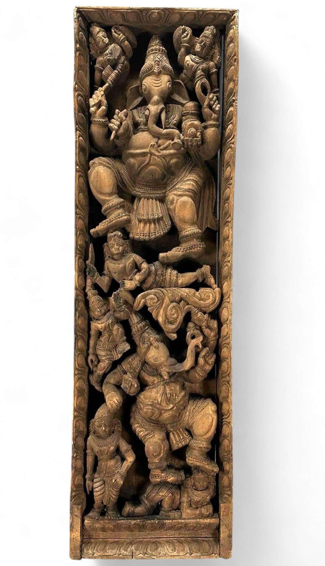 Indian Deep Relief Wood Carving Of Ganesha (1 of 13)