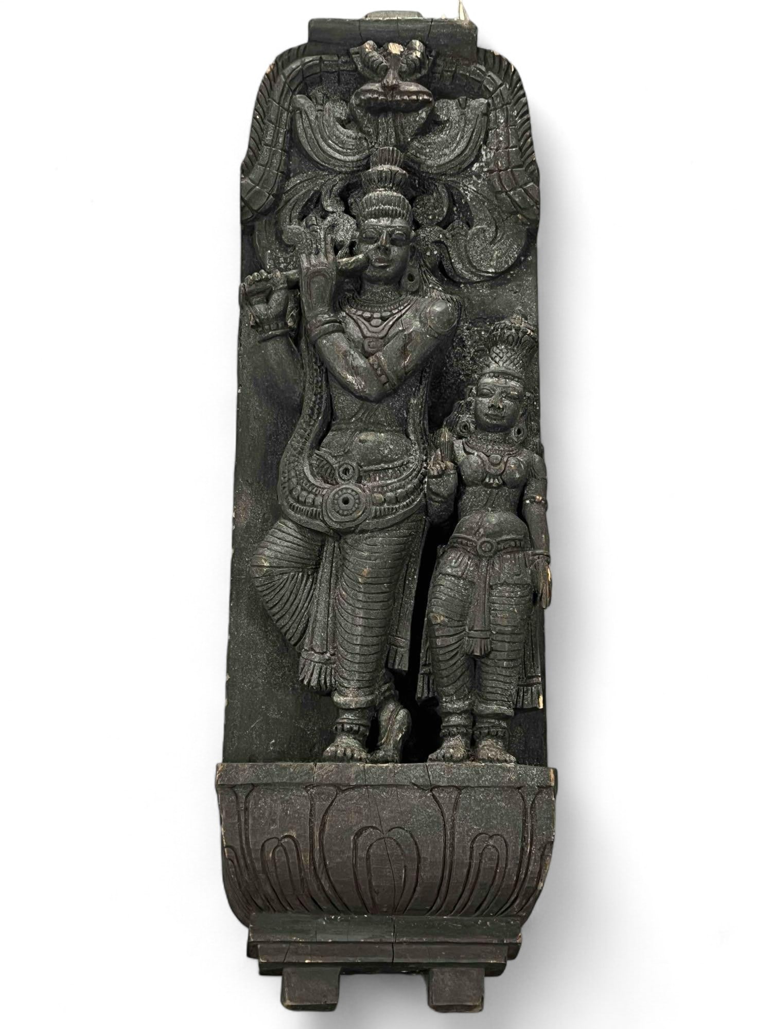 Indian Deep Relief Wood Carving, Krishna & Radha (1 of 14)