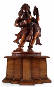 Indian Carved Wood Sculpture Of A Goddess