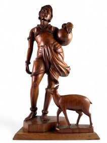 Indian Rosewood Carving Of A Woman