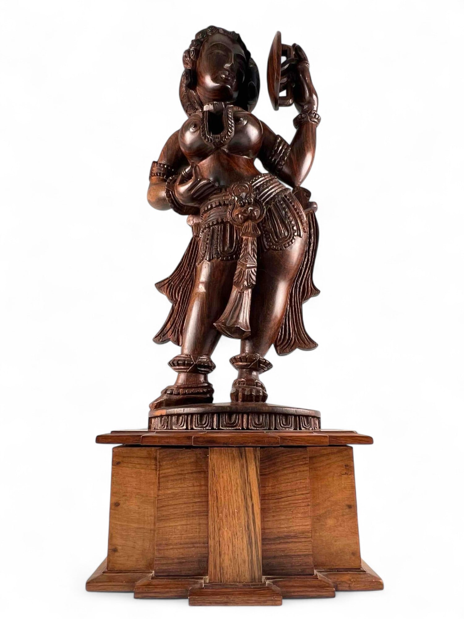 Indian Rosewood Carving Of A Goddess (1 of 9)