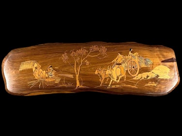 Large Indian Rosewood Marquetry Plaque