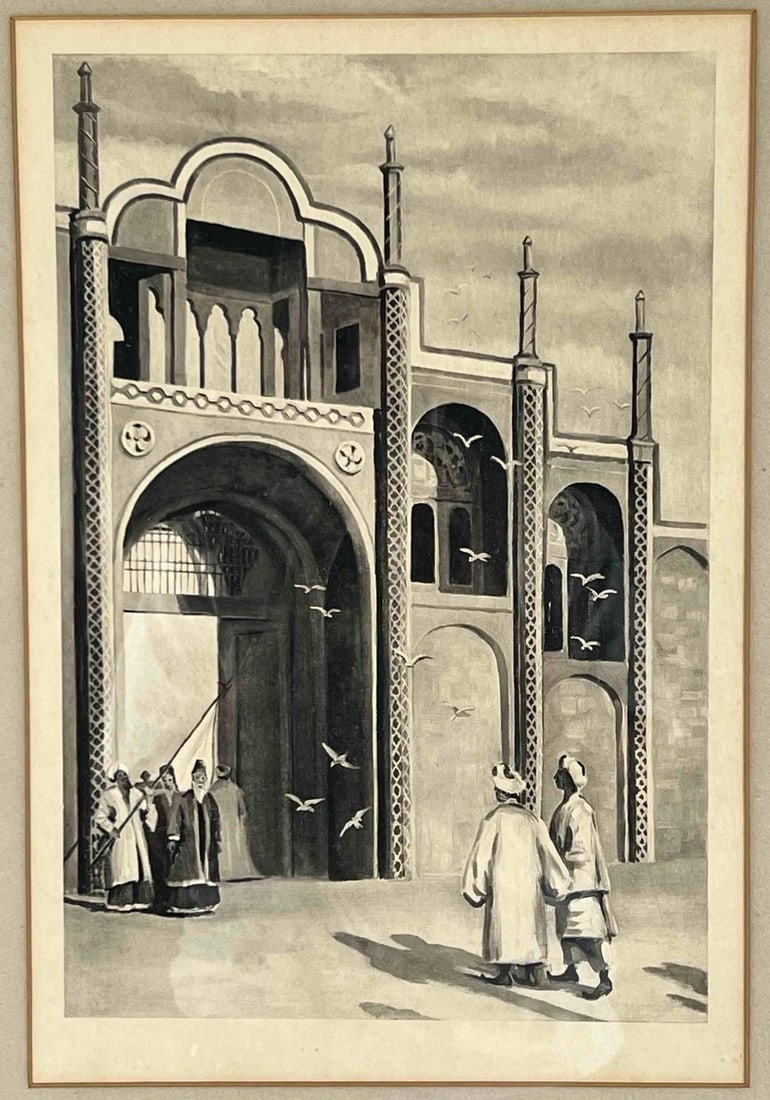 After W.L. Dodge, Gate Of Tehran, Photogravure: After W.L. Dodge, Gate Of Tehran, Photogravure. As framed approximately 23.25H x 18.125W x 1.0D in. Sight approximately 14.5H x 9.75W in.