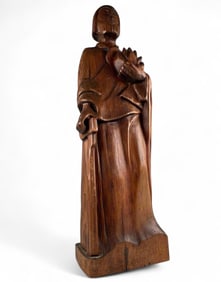 George Updegraff (American, 20th C.) Folk Art Carving Of A Saint