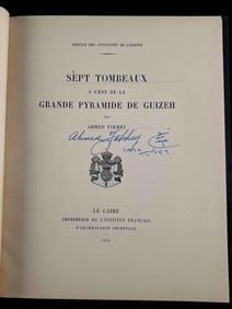Ahmed Fakhry, Sept Tombeaux A L'Est De La Grande Pyramide De Guizeh, 1935, Signed First Edition