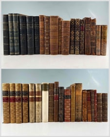 Grouping Of 19th Century Books With Decorative Leather Bindings, Subjects Related To Christian Histo