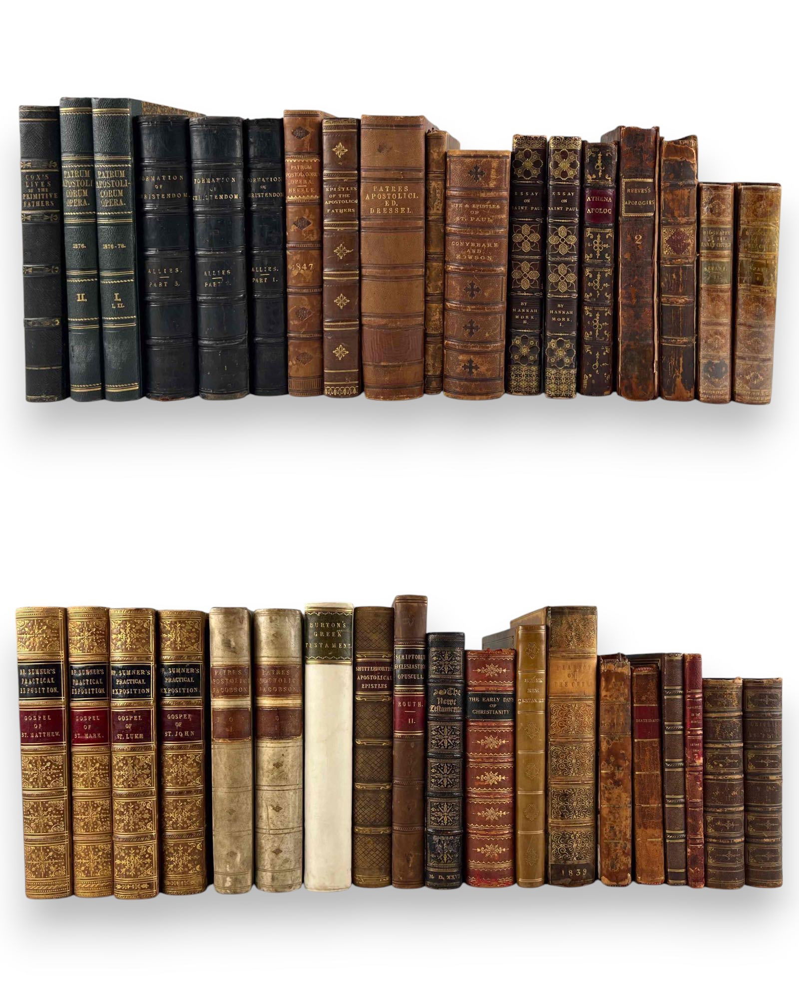 Grouping Of 19th Century Books With Decorative Leather Bindings, Subjects Related To Christian Histo (1 of 19)