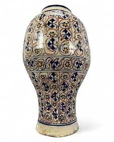 Large Polychrome Earthenware Floor Vase
