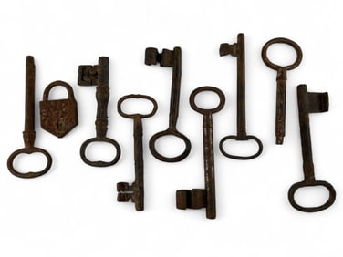 Grouping Of Large Antique Skeleton Keys