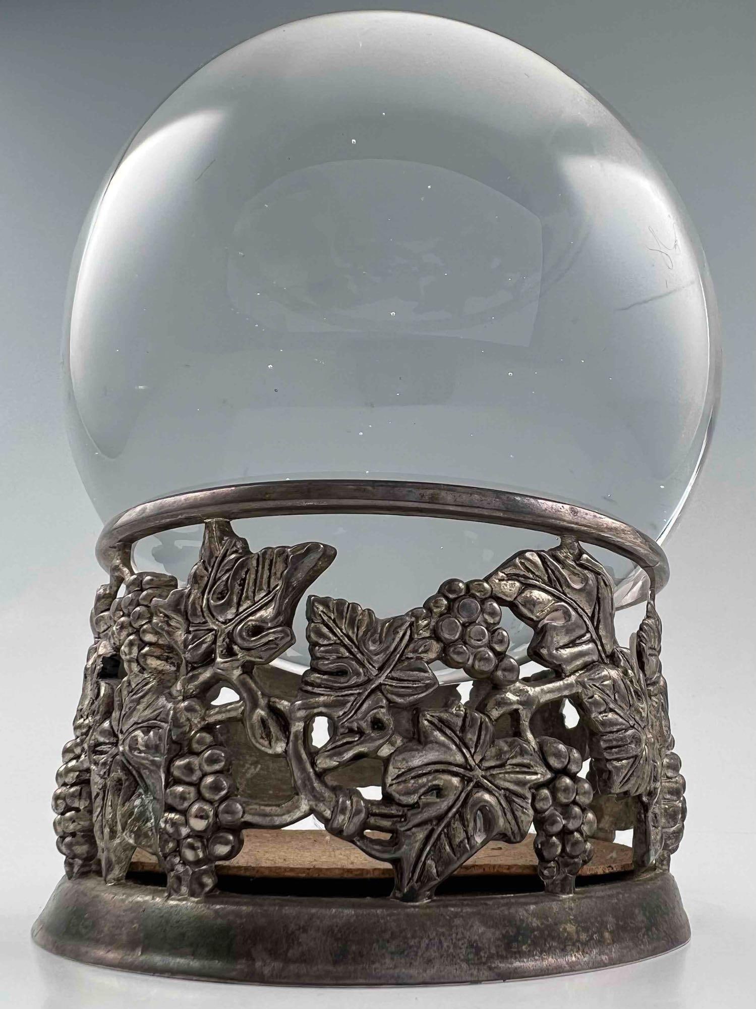 Large Crystal Ball On Godinger Silver Plate Base (1 of 12)