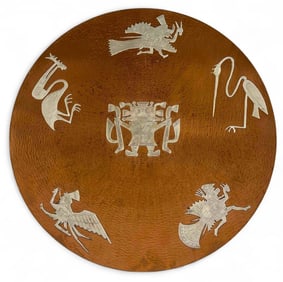 Peruvian Sterling Silver & Hammered Copper Charger