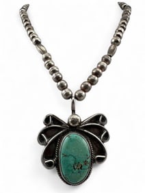 Vintage Navajo Silver & Turquoise Necklace