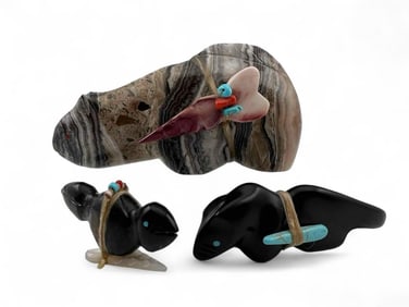 Three Zuni Animal Fetishes