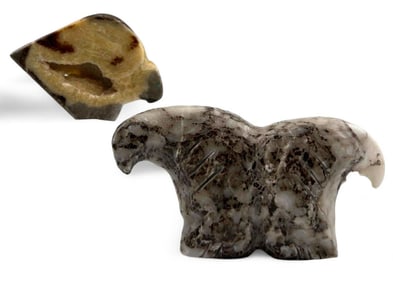 Burt Amelagte, Zuni Wid Horse Rock & Septarian Nodule Eagle Fetishes