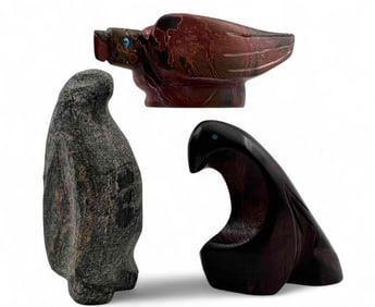 Three Zuni & San Felipe Bird Fetishes