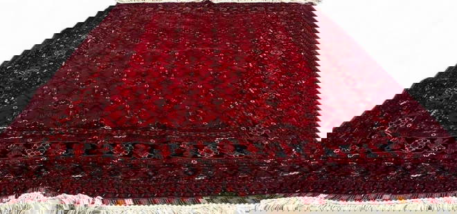 Red Persian Rug: Persian Rug. Approximately 7.0L x 5.5W ft. (84.0L x 66.0W in.)