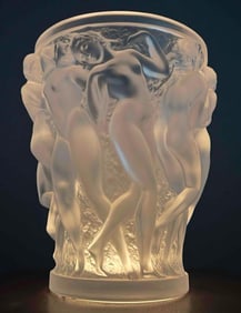 Lalique Bacchantes Frosted Crystal Vase