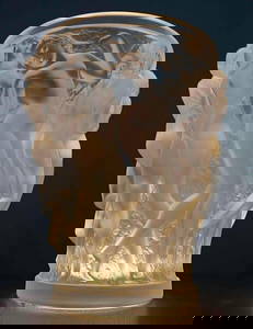 Lalique Bacchantes Frosted Crystal Vase