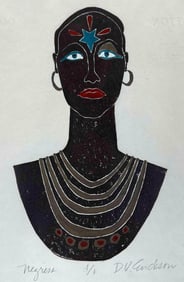 D.V. Erickson, "Negress," Pencil Signed Print