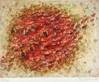 Francoise Deberdt (French, b. 1934), Midnight Sun, Color Etching