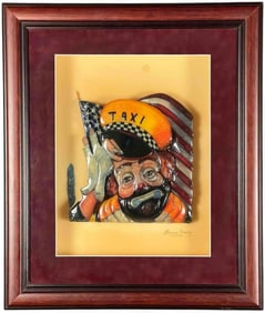 Thomas Emery, After Red Skelton, 3D Decoupage Enameled Paper Sculpture