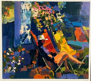 Nicola Simbari (Italian, 1927-2012), Patio II, Color Serigraph