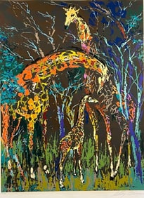 LeRoy Neiman (American, 1921-2012), Giraffe Family, Serigraph