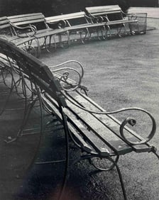 Robert Osborn, Park Benches And Evening Drizzle No.1, England, 1987