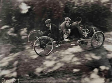Jacques Henri Lartigue (French, 1894-1986), Zissou Conduisant Son "Bob 4 Rouse," Silver Gelatin