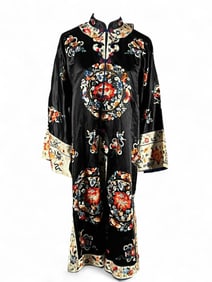 Chinese Embroidered Silk Robe