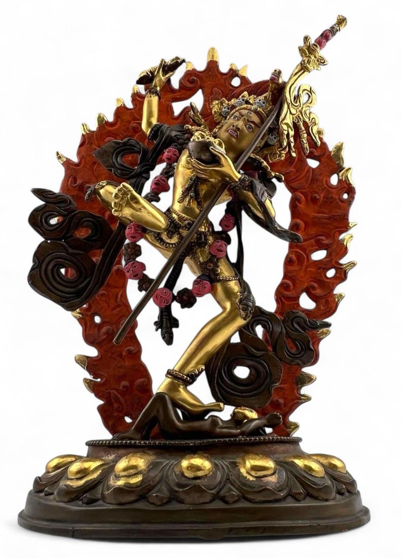 Himalayan Hindu Gilt & Enameled Bronze Sculpture Of The Goddess Kali (1 of 11)