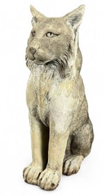 Cast Stone Bobcat Garden Statue