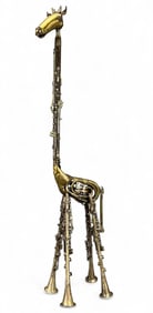 Sculpture Of A Giraffe, Made Of Found Musical Instruments