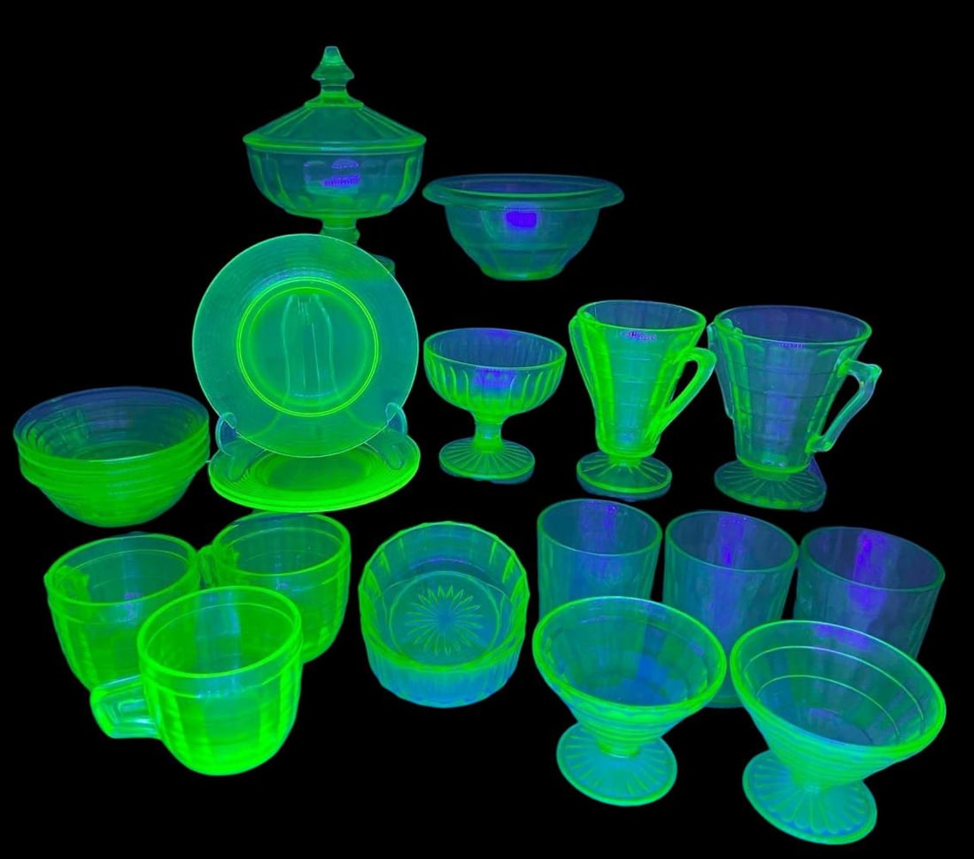 Twenty Two Pieces Uranium Glass (1 of 19)