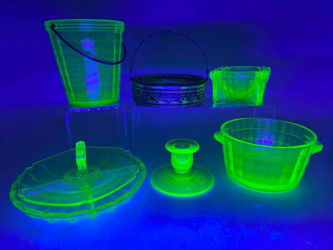 Green Uranium Glass Serving Pieces (1 of 16)