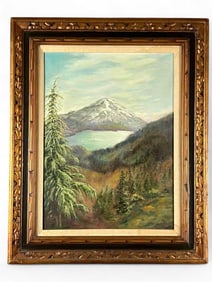 Mt. St. Helens, Mid Century Landscape, Oil On Canvas, Signed Clement Schnabel