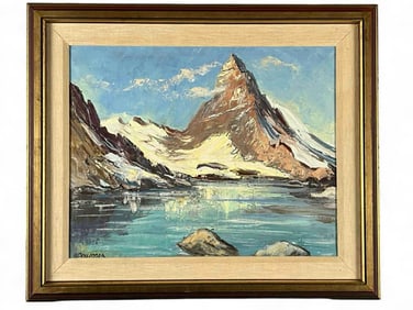 Mountain Landscape, Oil On Canvas, Signed W. Dessonnaz