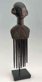 Akan Figural Wooden Comb, Ghana Ca. 1930