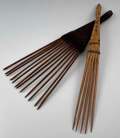 Two Melanesian Bamboo Combs