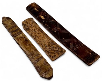 Three Naga Incised Bone Pieces