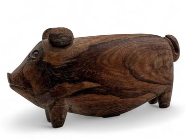 Trobiand Islands Carved Pig Figure