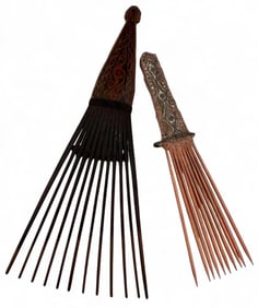Two Papua New Guinea Hair Combs