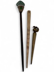 Three Uzbekistan Tribal Hairpins