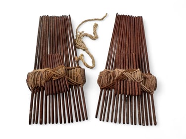Two Chancay Split Reed Weaving Combs